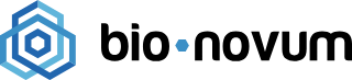 Niebiesko białe Logo firmy Bio Novum