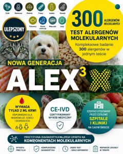 Nowa generacja Alex3, test alergenów. Zdjęcie przedstawia ikony alergenów.